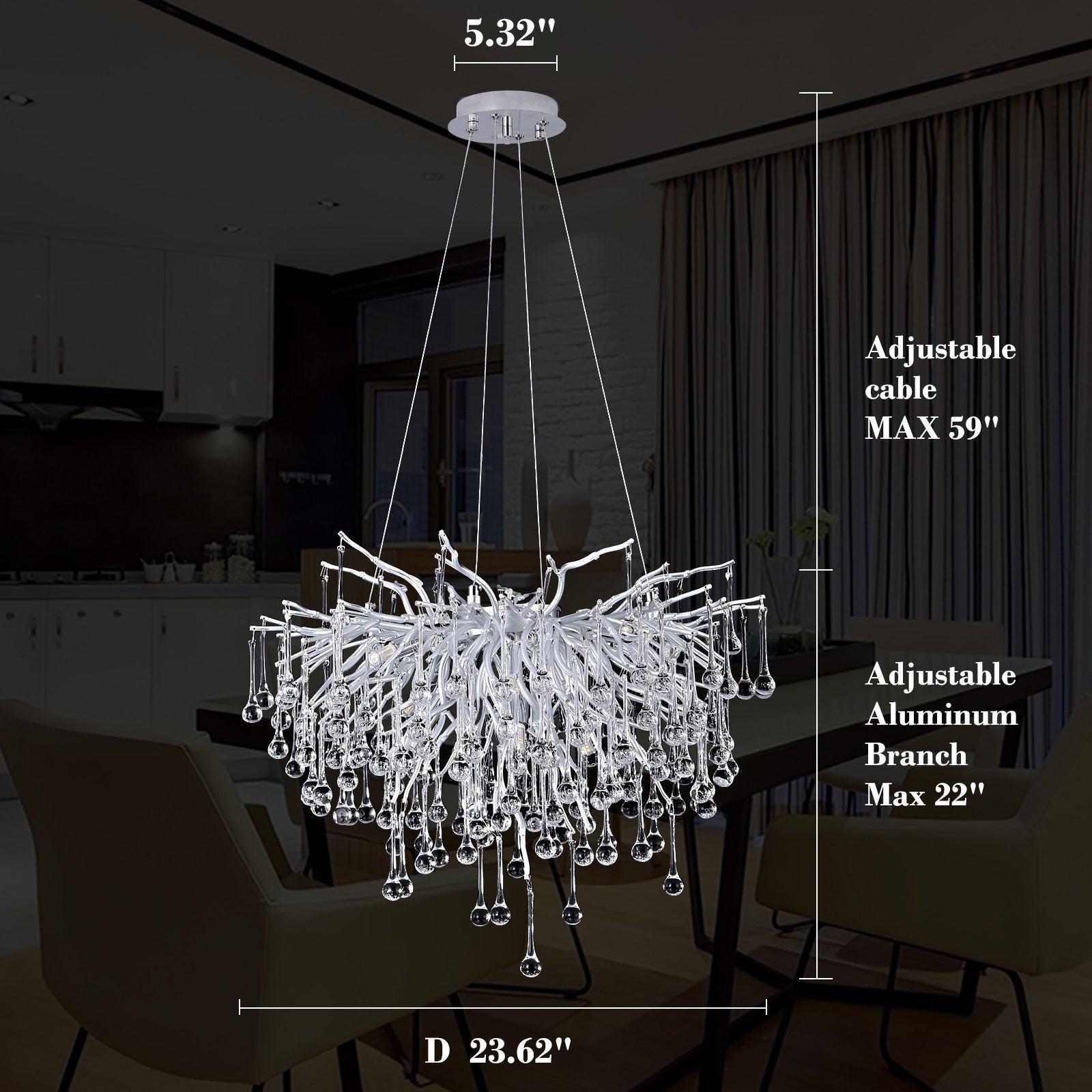 Doris Rain Branch Chandelier Dia 23.5" Silver - Joyfuzzy