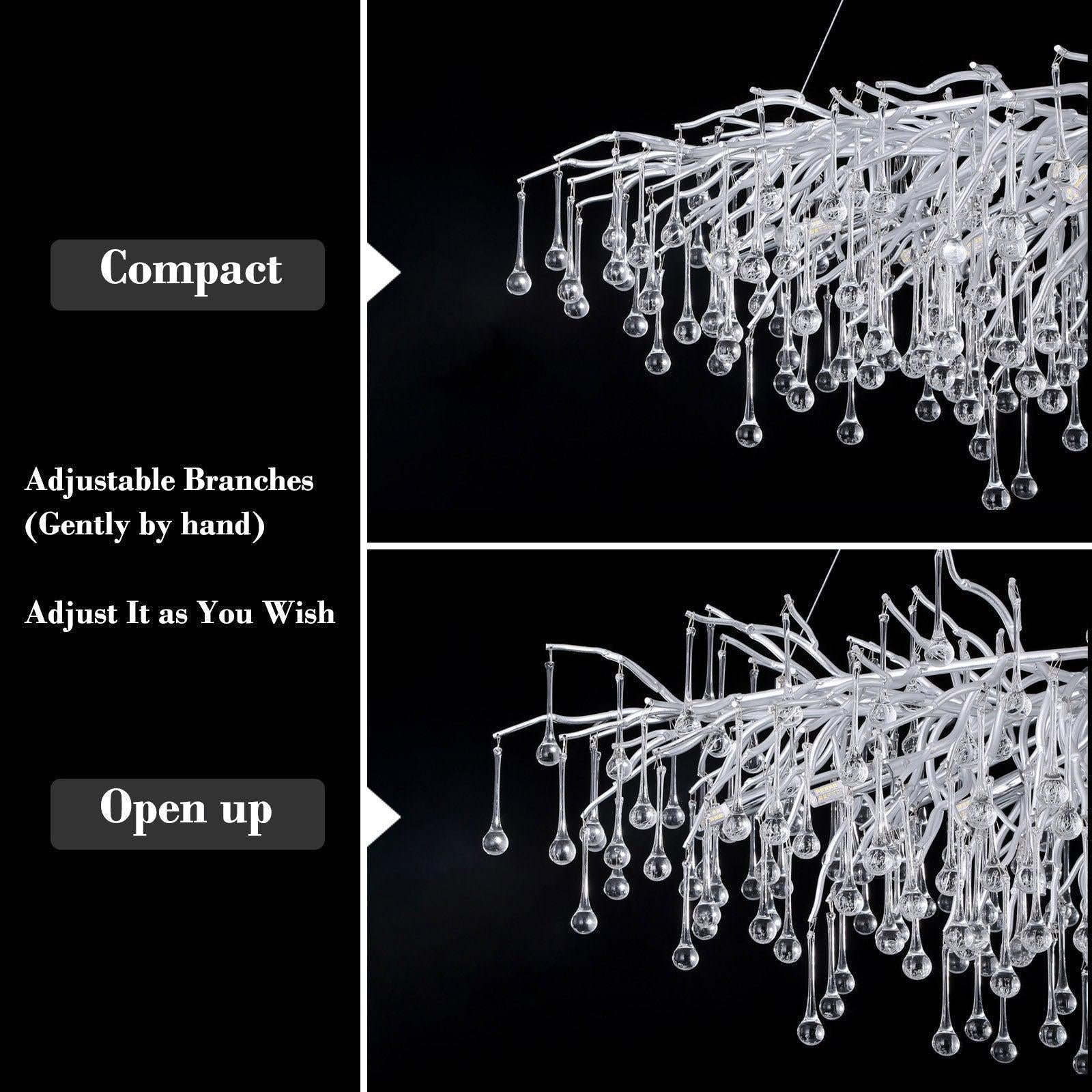 Doris Rain Branch Chandelier Dia 23.5" Silver - Joyfuzzy