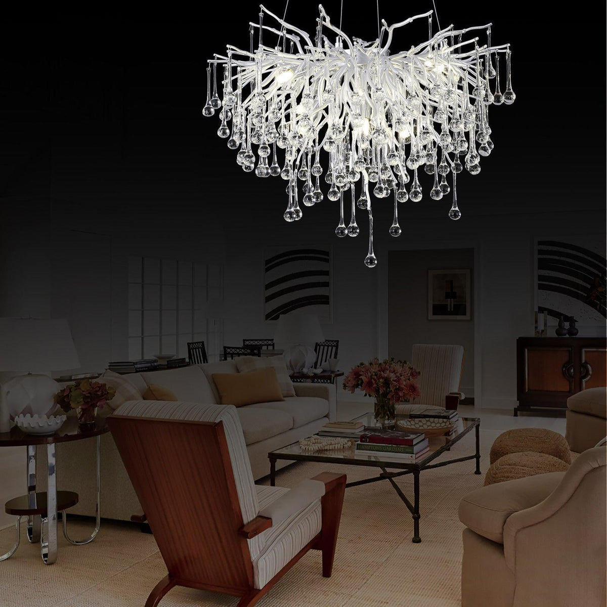 Doris Rain Branch Chandelier Dia 23.5" Silver - Joyfuzzy