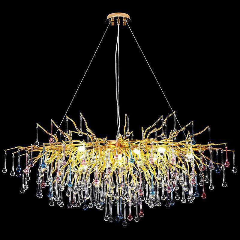 Doris Rain Crystal Branch Chandelier 54"L - Joyfuzzy