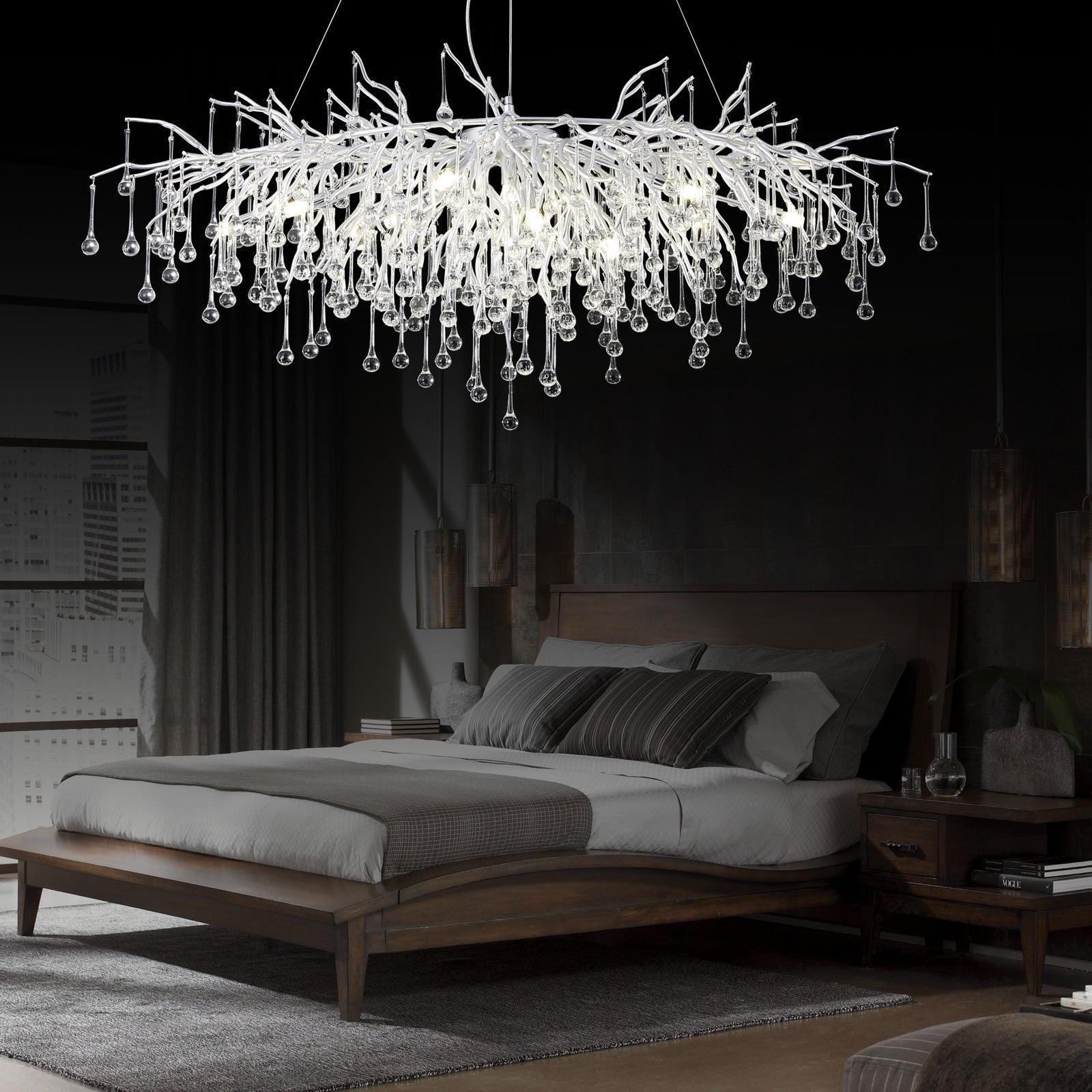 Doris Rectangle Branch Chandelier 45"L Silver - Joyfuzzy