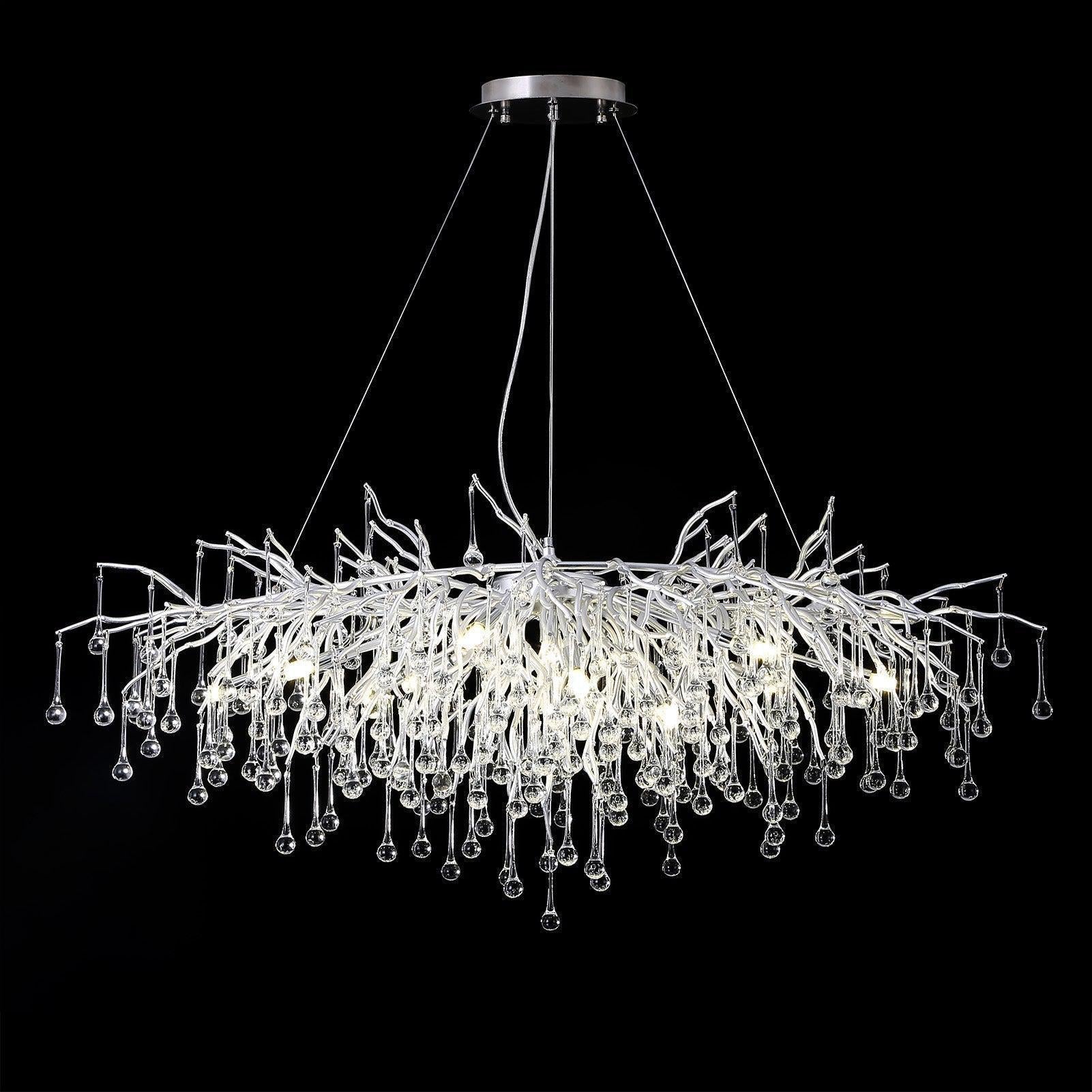 Doris Rectangle Branch Chandelier 45"L Silver - Joyfuzzy