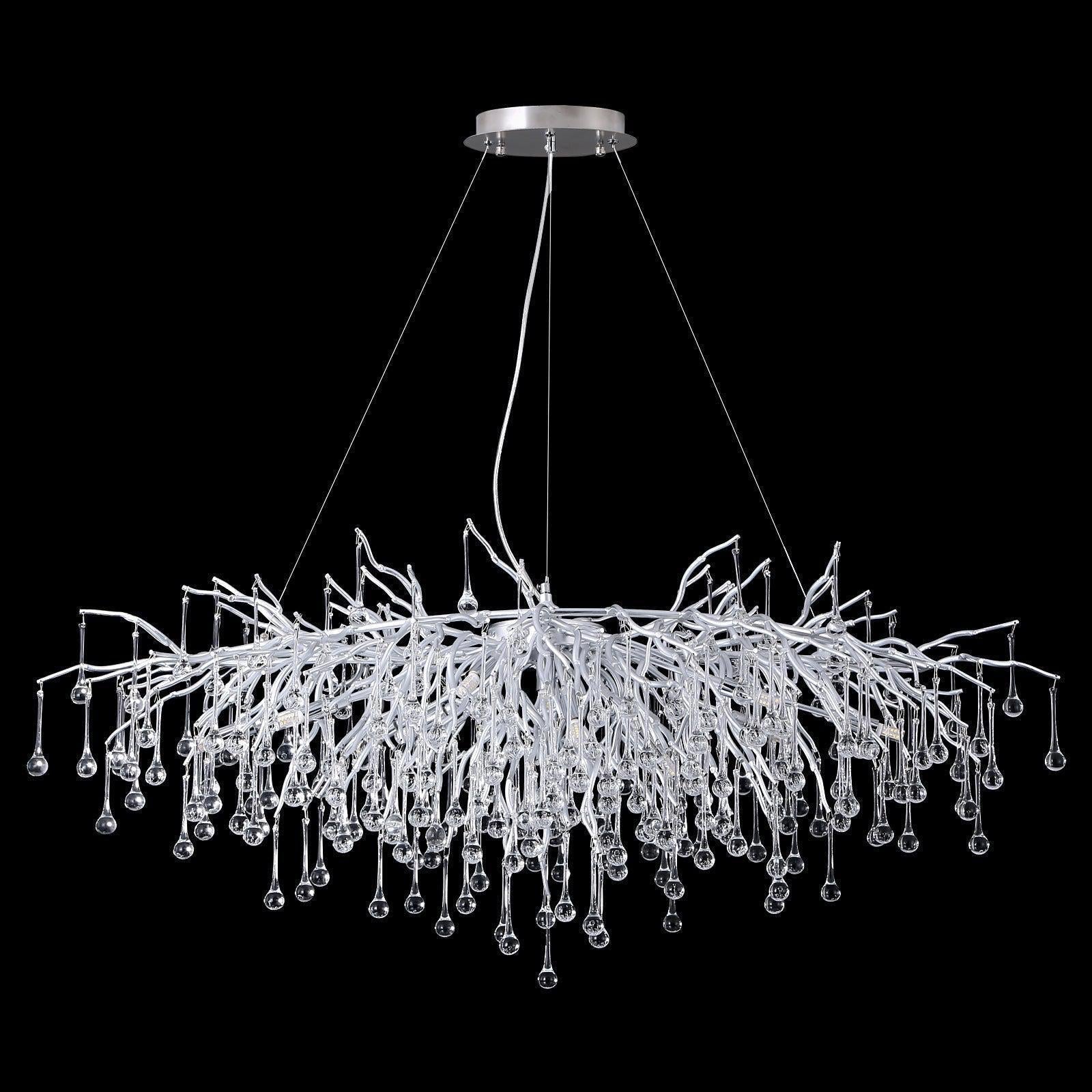 Doris Rectangle Branch Chandelier 45"L Silver - Joyfuzzy