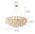 Doris Round Modern Branch Chandeliers - Diameter 67 cm x Height 40 cmWarm LightJoyfuzzy