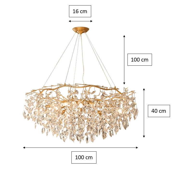 Doris Round Modern Branch Chandeliers - Diameter 67 cm x Height 40 cmWarm LightJoyfuzzy