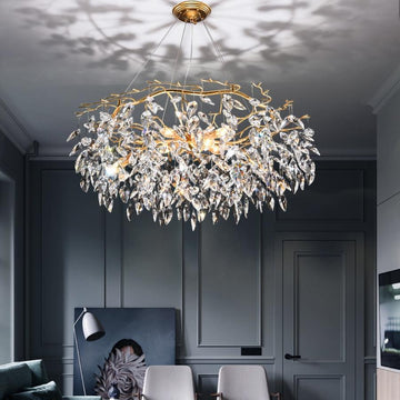 Doris Round Modern Branch Chandeliers - Diameter 67 cm x Height 40 cmWarm LightJoyfuzzy