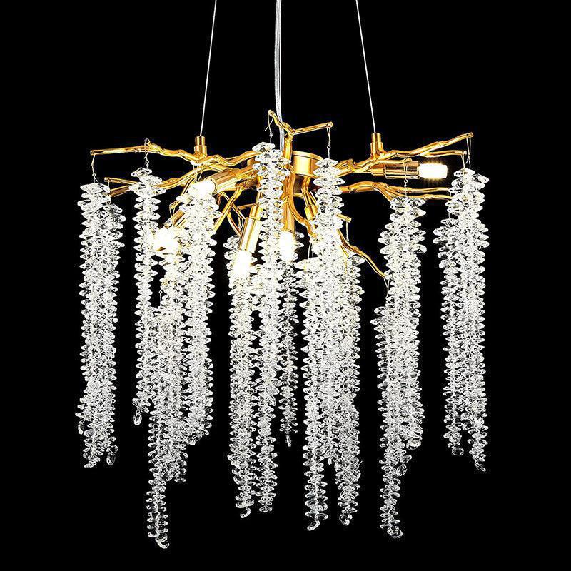 Doris White Crystal Branch Chandelier 20.5"D - Joyfuzzy