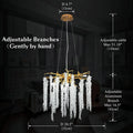 Doris White Crystal Branch Round Chandelier D20.5