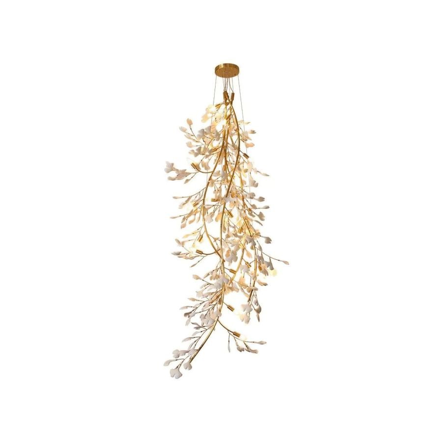 Drooping Ceramic Ginkgo Leaf Chandelier - SizeAJoyfuzzy