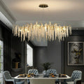 Elegant Crystal Icicle Chandelier in Branch Style for Dining Table Use - Rectangle L63