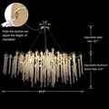 Elegant Crystal Icicle Chandelier in Branch Style for Dining Table Use - Round D59.1