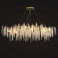 Elegant Crystal Icicle Chandelier in Branch Style for Dining Table Use - Rectangle L39.4