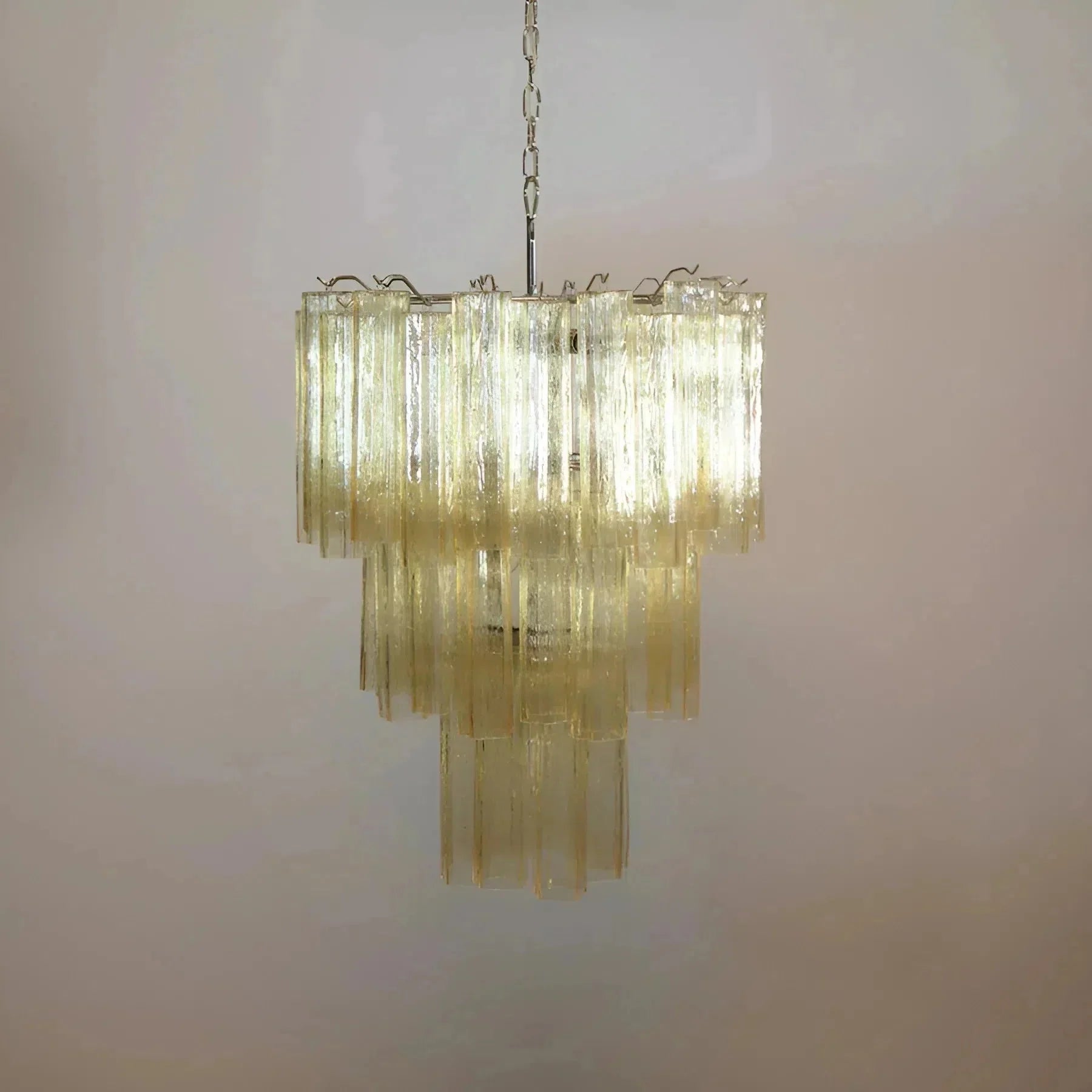 Elegant Yellow Murano Glass Tube Chandelier 25.6" - yellowJoyfuzzy