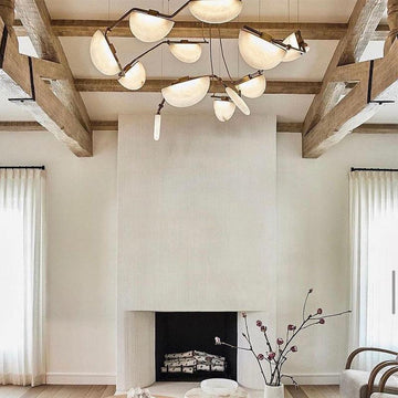Elliot Alabaster Chandelier, Artistic Modern Chandelier for Bar Area - Joyfuzzy