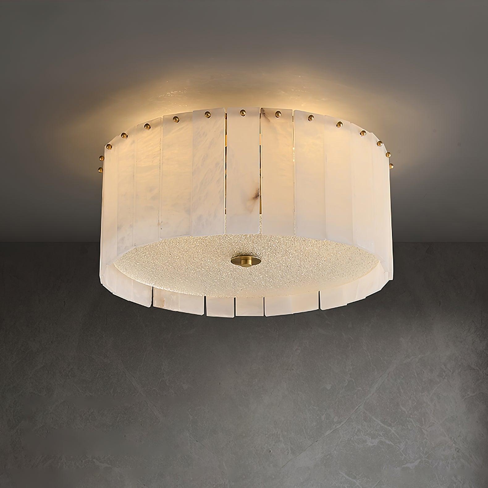 Elysian Alabaster Ceiling Lamp - ∅ 17.7″ x H 9.25″ / Dia 45cm x H 23.5cmBrass & WhiteJoyfuzzy