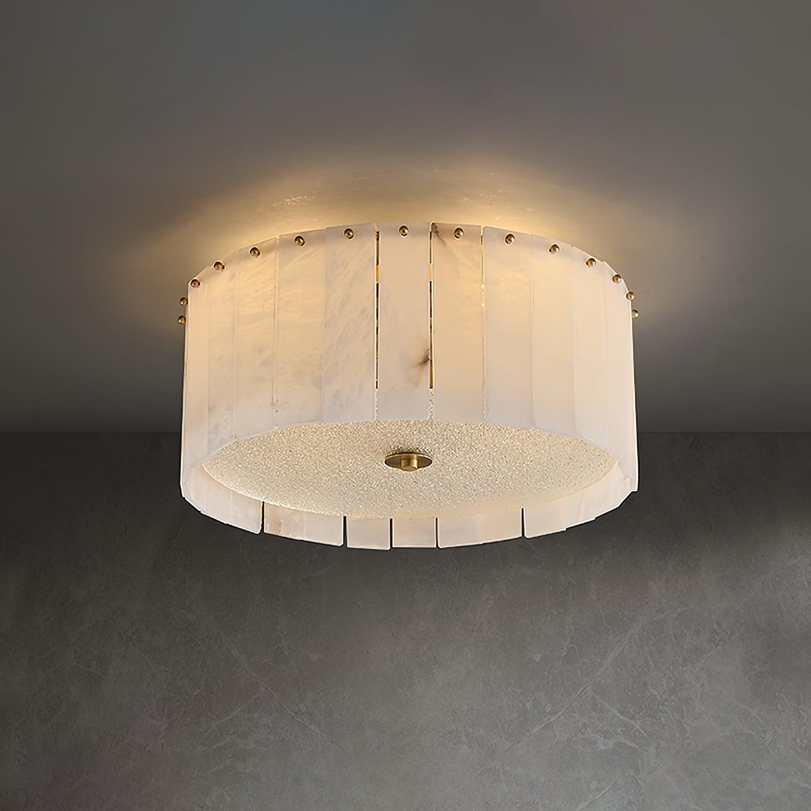 Elysian Alabaster Ceiling Lamp - ∅ 23.6″ x H 9.25″ / Dia 60cm x H 23.5cmBrass & WhiteJoyfuzzy