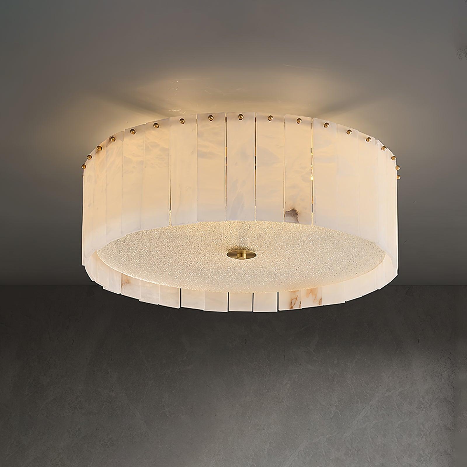 Elysian Alabaster Ceiling Lamp - ∅ 23.6″ x H 9.25″ / Dia 60cm x H 23.5cmBrass & WhiteJoyfuzzy