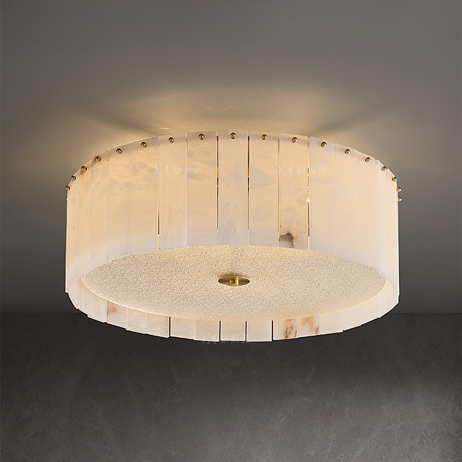 Elysian Alabaster Ceiling Lamp - ∅ 17.7″ x H 9.25″ / Dia 45cm x H 23.5cmBrass & WhiteJoyfuzzy