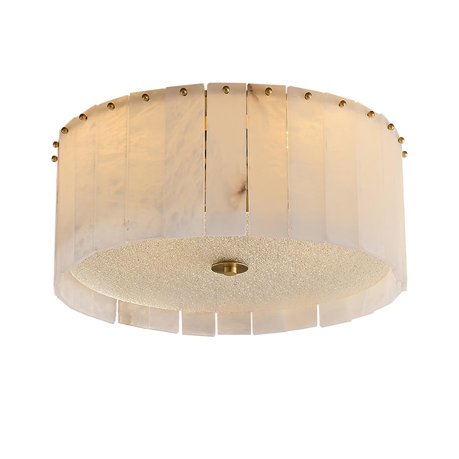 Elysian Alabaster Ceiling Lamp - ∅ 17.7″ x H 9.25″ / Dia 45cm x H 23.5cmBrass & WhiteJoyfuzzy
