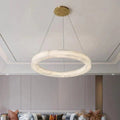 Emerald Real Alabaster Ring Chandelier, Modern Circular Chandelier - 19.7