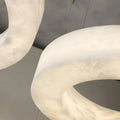 Emerald Real Alabaster Ring Chandelier, Modern Circular Chandelier - 19.7