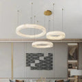 Emerald Real Alabaster Ring Chandelier, Modern Circular Chandelier - 19.7