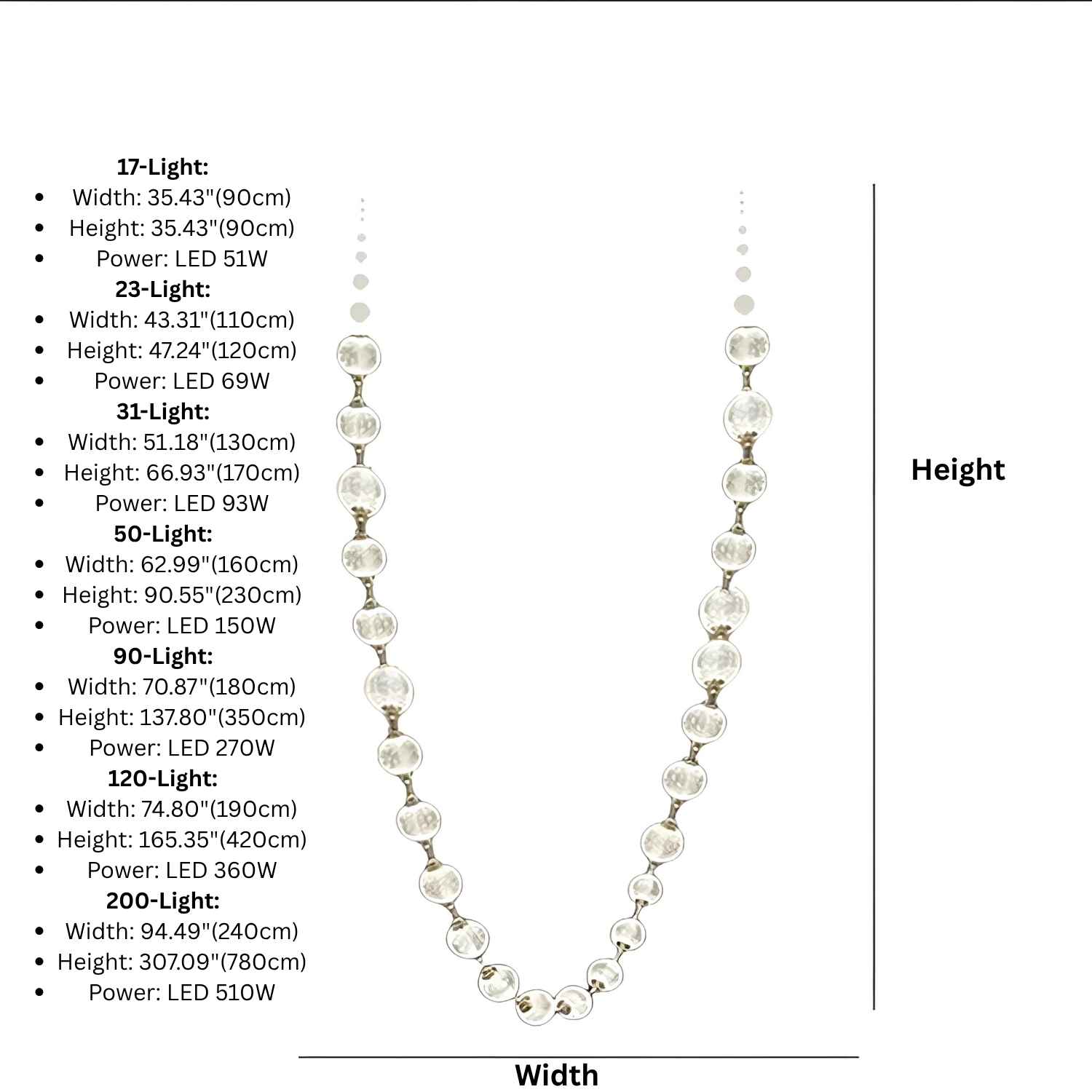 Esle Modern Pearl Necklace Chandelier - Black17 lightJoyfuzzy