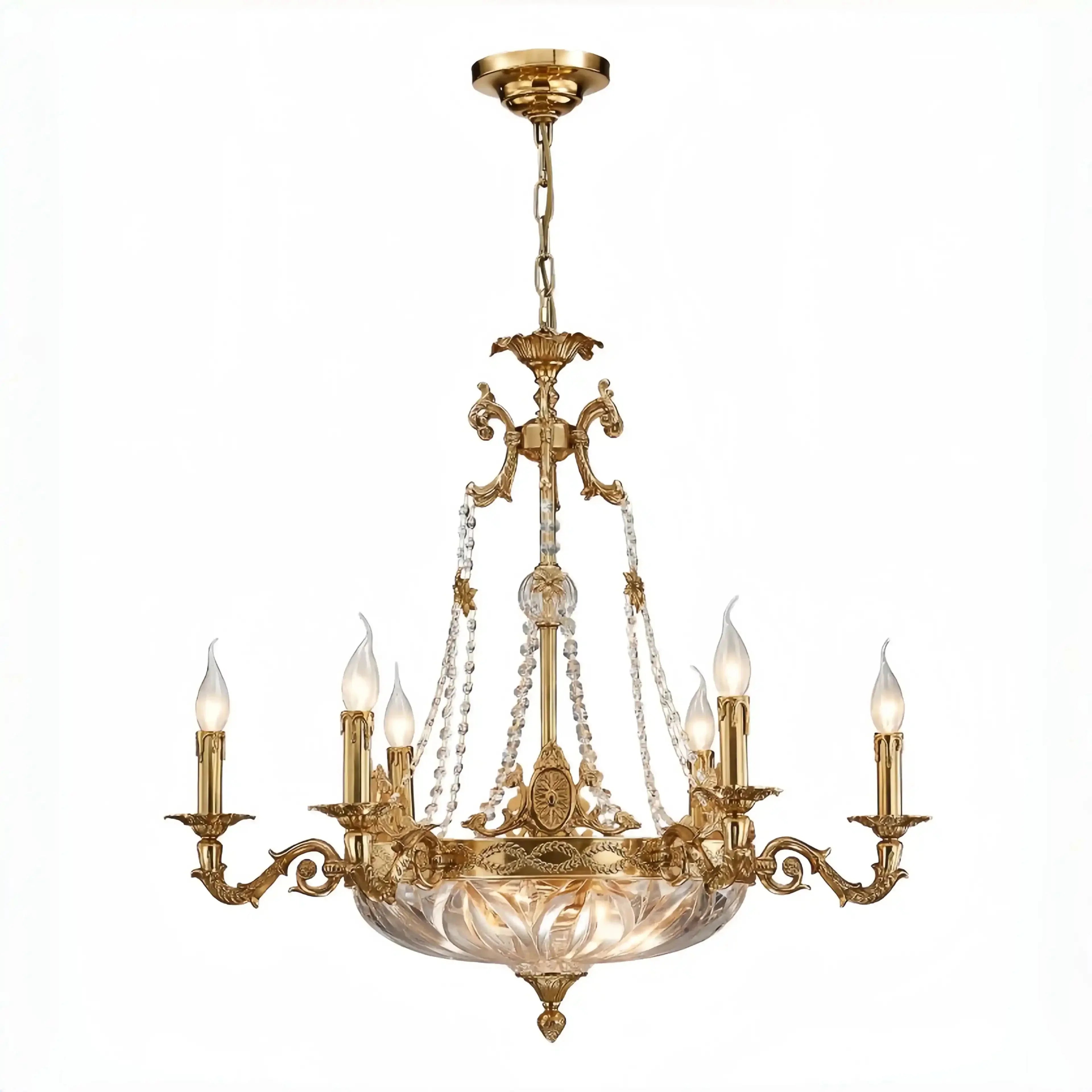 European Style Luxury Crystal Pendant Candle Chandelier for Living Room/Foyer/Entrys/Hallwayr - Joyfuzzy