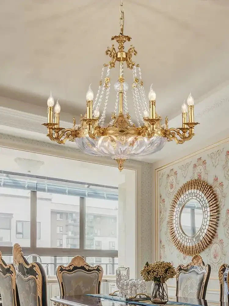 European Style Luxury Crystal Pendant Candle Chandelier for Living Room/Foyer/Entrys/Hallwayr - Joyfuzzy