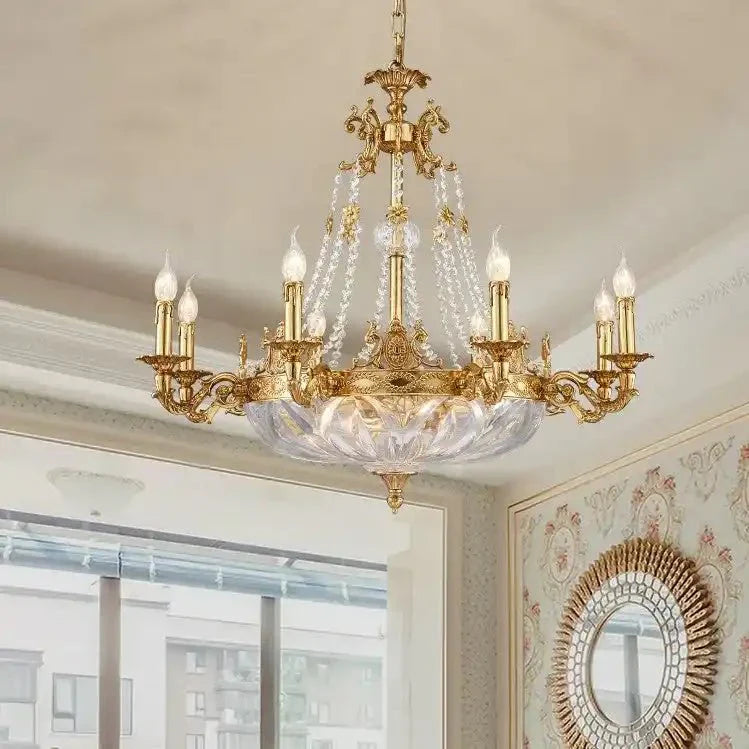 European Style Luxury Crystal Pendant Candle Chandelier for Living Room/Foyer/Entrys/Hallwayr - Joyfuzzy