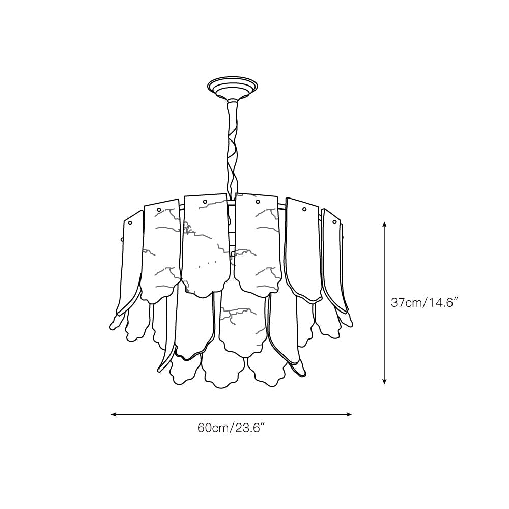 Evander Alabaster Tier Chandelier