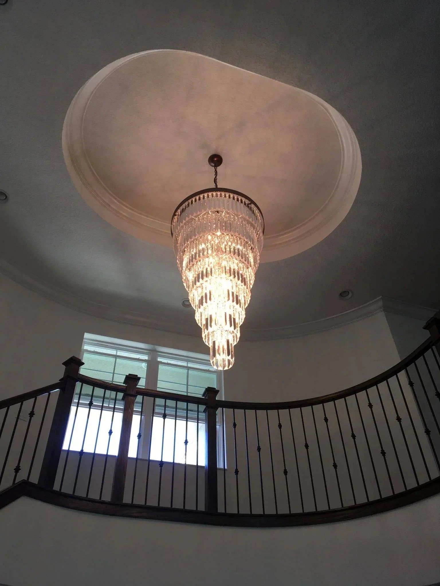 Extra Large 7 - Tier Luxury Crystal Chandelier in Black/Coffee/Gold/Chrome Finish Color - Joyfuzzy