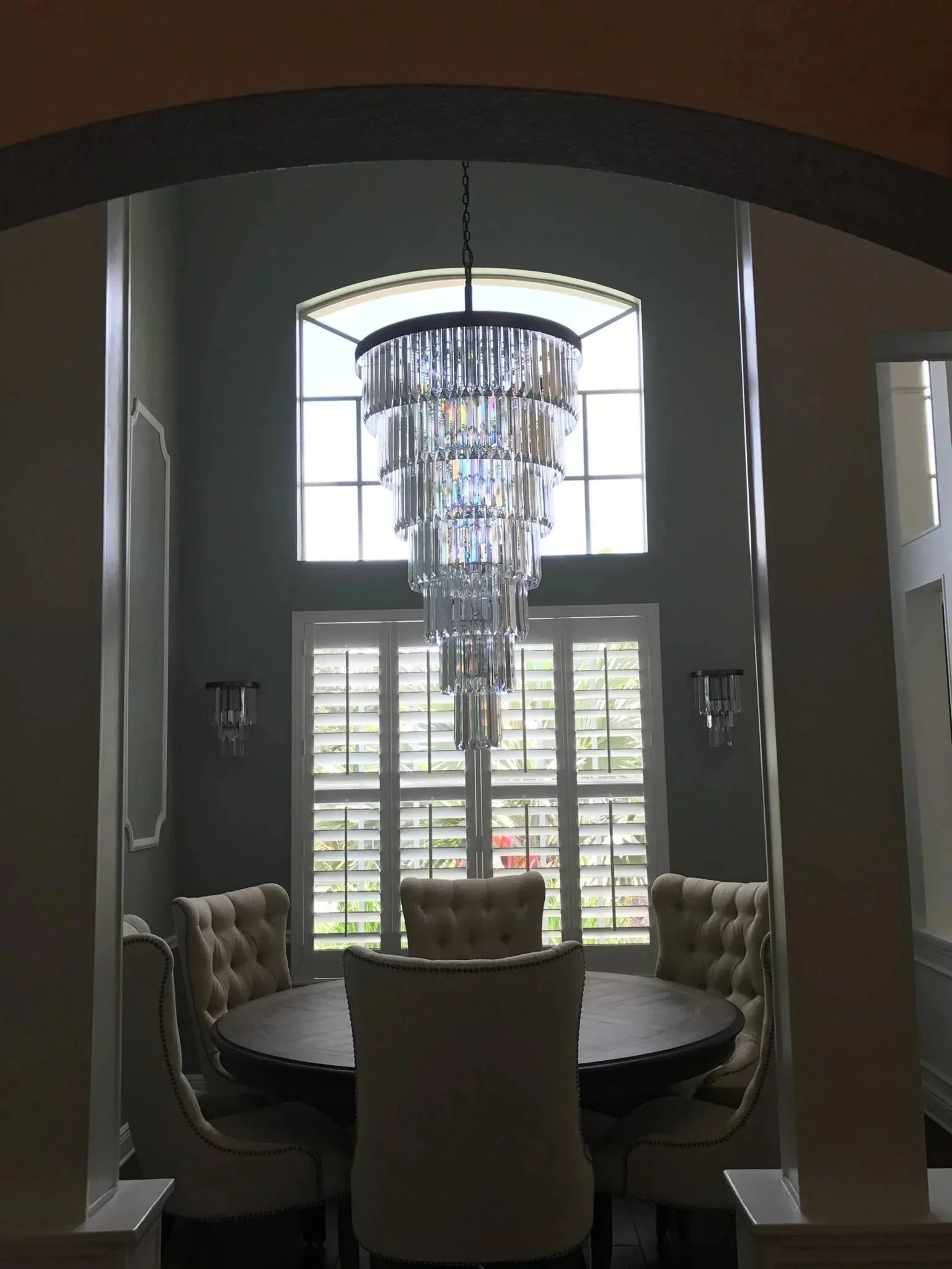 Extra Large 7 - Tier Luxury Crystal Chandelier in Black/Coffee/Gold/Chrome Finish Color - Joyfuzzy