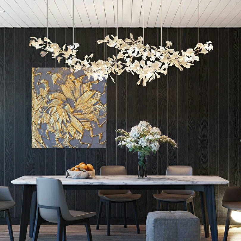 Extra Large Ceramic White Flower Chandelier in Artistic Branch Style for Spacious Living and Dining Room - L47.2"*W23.6"*H21.7"/ 10 Lights (110 Pieces)Warm LightJoyfuzzy