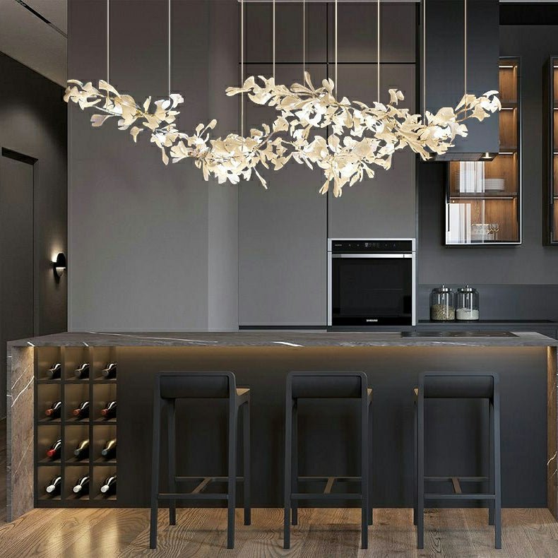 Extra Large Ceramic White Flower Chandelier in Artistic Branch Style for Spacious Living and Dining Room - L47.2"*W23.6"*H21.7"/ 10 Lights (110 Pieces)Warm LightJoyfuzzy