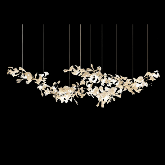 Extra Large Ceramic White Flower Chandelier in Artistic Branch Style for Spacious Living and Dining Room - L47.2"*W23.6"*H21.7"/ 10 Lights (110 Pieces)Warm LightJoyfuzzy
