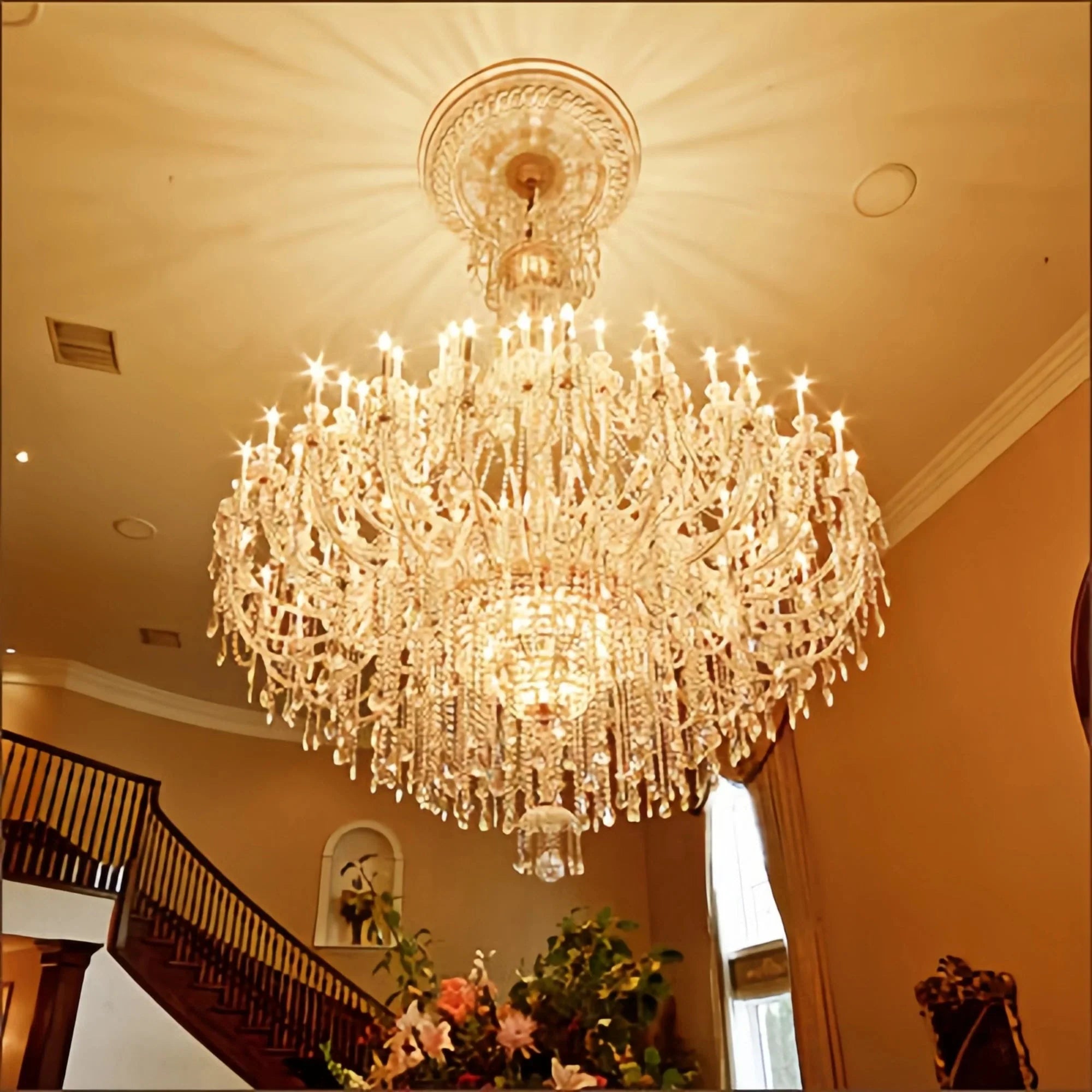 Extra Large Classic Traditional Crystal Chandelier 60/72/90 Lights for Showroom, Foyer , Wedding Hall - Joyfuzzy