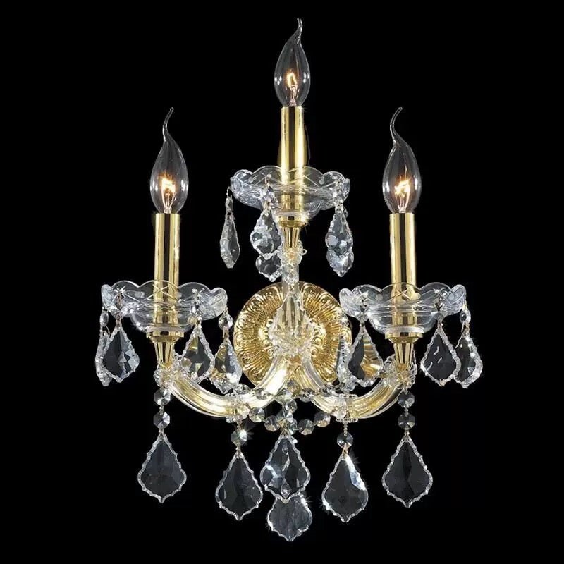 Extra Large Elegant Crystal Chandelier in Branch Style with Candle Layers for Stairs Living Room and Foyer - Wall SconceGoldWarm LightJoyfuzzy