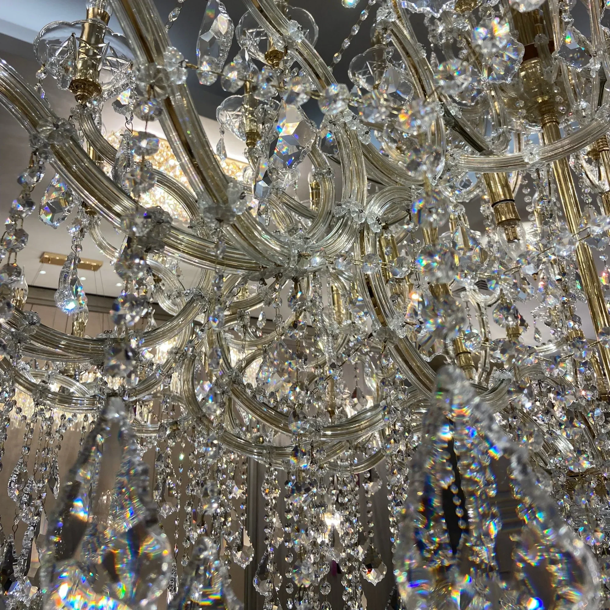 Extra Large Elegant Crystal Chandelier in Branch Style with Candle Layers for Stairs Living Room and Foyer - Wall SconceGoldWarm LightJoyfuzzy