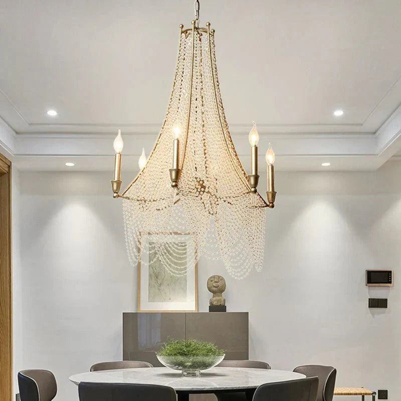 Extra Large European Crystal Beaded Chandelier Candle Light for Stairs / Duplex / Villa - Joyfuzzy