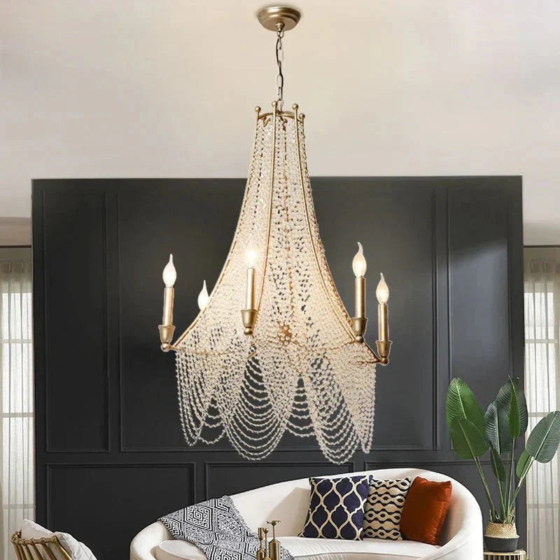 Extra Large European Crystal Beaded Chandelier Candle Light for Stairs / Duplex / Villa - Joyfuzzy