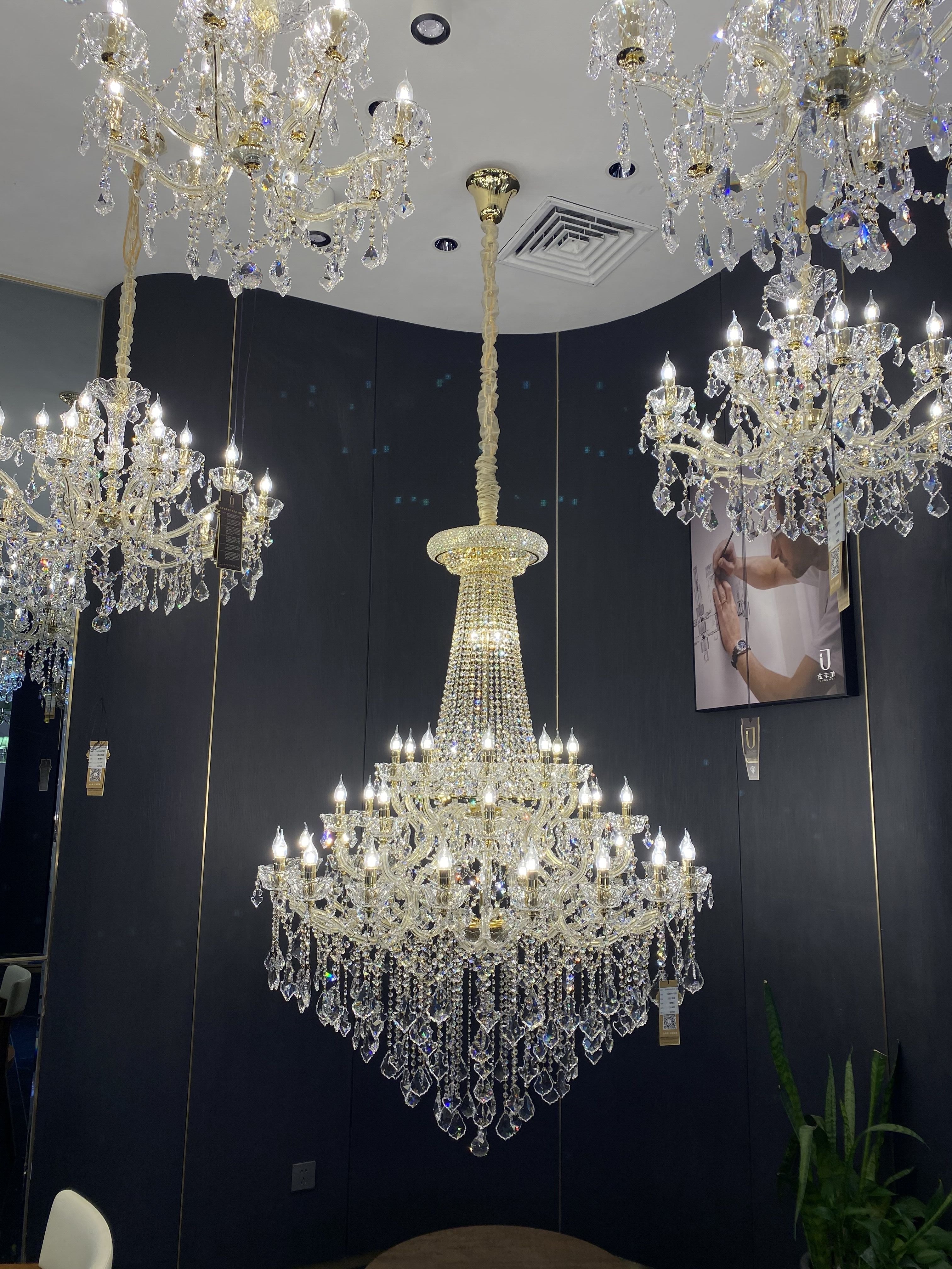 Extra Large French Candle Crystal Branch Chandelier for Foyer and Staircase - D31.5*H42.4"Warm LightJoyfuzzy