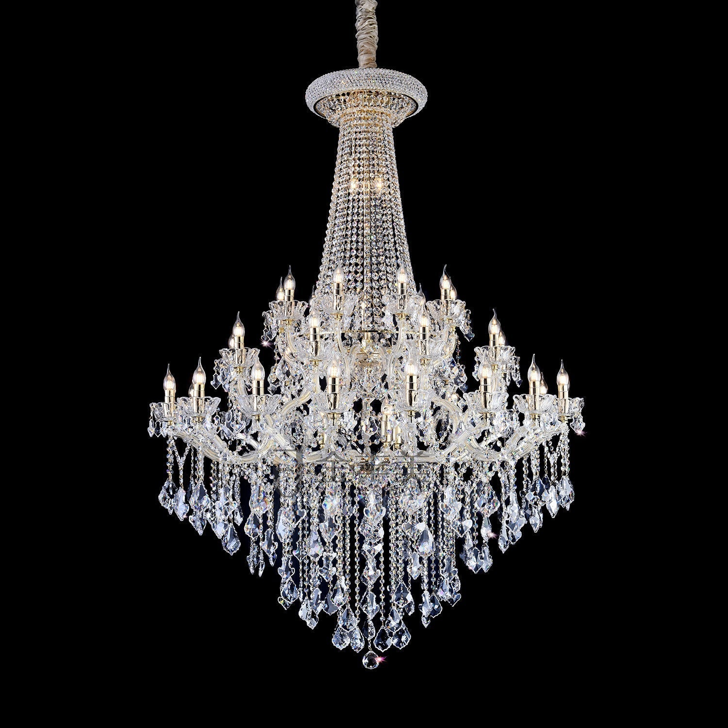 Extra Large French Candle Crystal Branch Chandelier for Foyer and Staircase - D31.5*H42.4"Warm LightJoyfuzzy