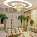 Extra Large Gold Flush Mount Crystal Light Round 3 - layers Decorative Living Room/Dining Room Light Fixture - D23.6