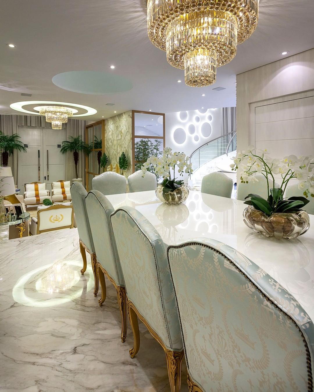 Extra Large Gold Flush Mount Crystal Light Round 3 - layers Decorative Living Room/Dining Room Light Fixture - D23.6"*H25.2"/31.5kgWarm LightJoyfuzzy