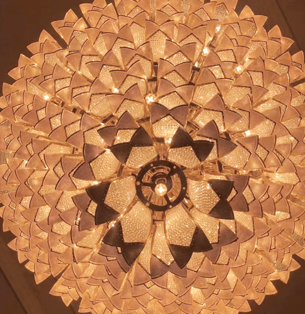 Extra Large Luxury Multi - tier Gold Pendant Glass Chandelier for Stairs/Large High - ceiling Room - D47.2"*H78.7"Warm LightJoyfuzzy