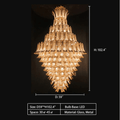 Extra Large Luxury Multi - tier Gold Pendant Glass Chandelier for Stairs/Large High - ceiling Room - D47.2