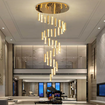 Extra Large Modern Spiral Crystal Ceiling Light Decoration for Staircase/ High Ceiling Living Room/ Hotel Lobby/ Hallway-