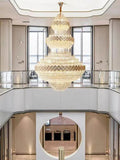 Extra Large Multi - layers Gold Luxury Crystal Chandelier Modern Empire Decrative Crystal Light For Living Room/Foyer/Staircase - Joyfuzzy
