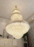 Extra Large Multi - layers Gold Luxury Crystal Chandelier Modern Empire Decrative Crystal Light For Living Room/Foyer/Staircase - Joyfuzzy